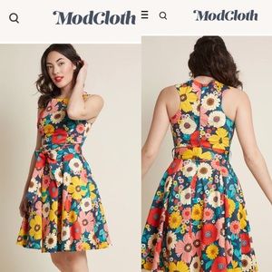 Modcloth Ixia brand A-line floral dress